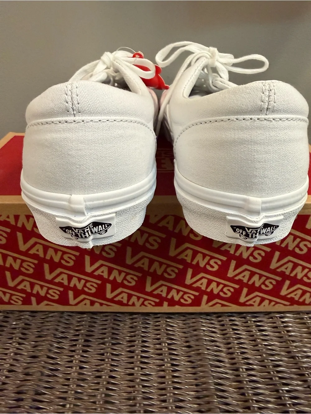Vans White Canvas Low-Top Sneakers
